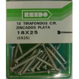 Kit 18 Tirafondos C/Redonda Zincados Plata  18x25